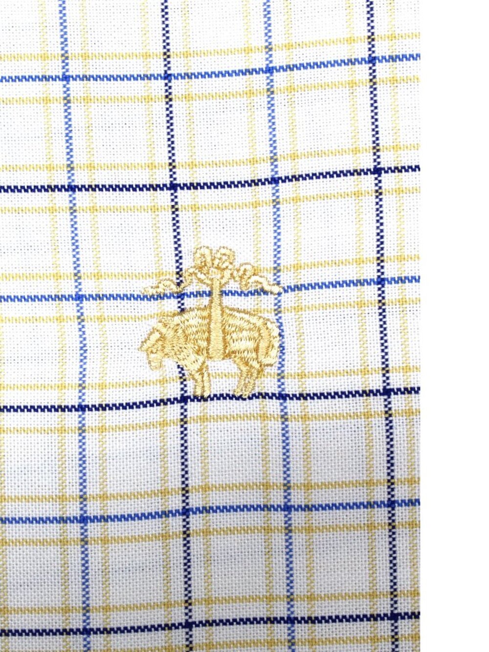 BROOKS BROTHERS REGULAR FIT 100% COTTON SHIRT BLUE & YELOW Sz 16 | LARGE, L